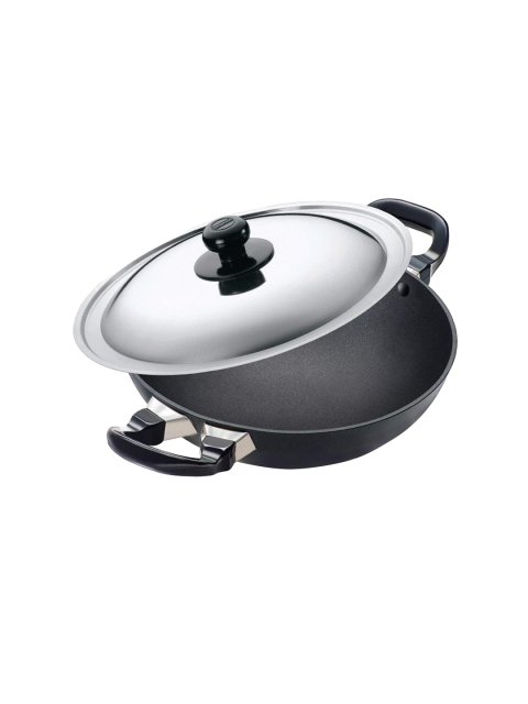 Hawkins Black Solid Futura Hard Anodised NonStick 3.25 mm Deep-Fry Pan With Stainless Steel Lid
Hawkins Black Solid Futura Hard Anodised NonStick 3.25 mm Deep-Fry Pan With Stainless Steel Lid