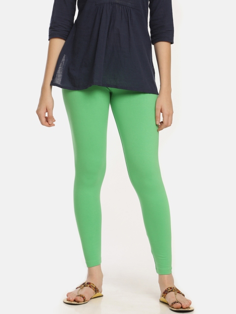 Zelen Women Green Solid Ankle-Length Leggings