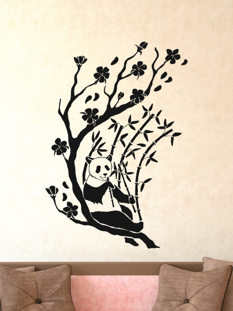 WALLSTICK Black Bear On Tree Large Vinyl Wall Sticker
