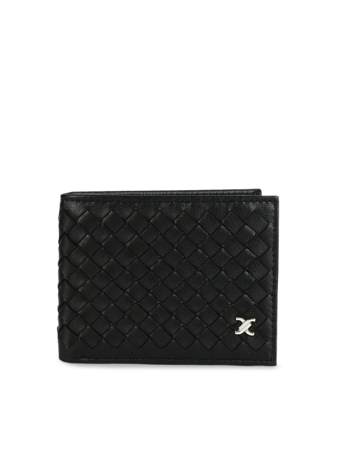 Daniel Klein Men Black Textured Two Fold Wallet