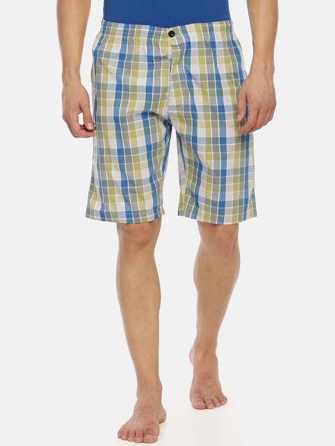 Macroman M-Series Men Yellow & Blue Checked Boxers MS731-YELLOW-S