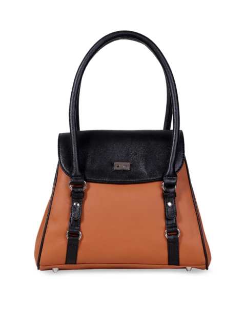 Beau Design Beige Colourblocked Satchel