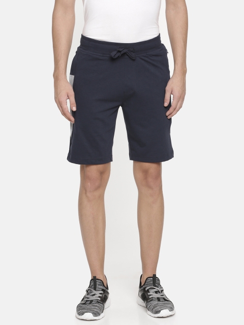 Macroman M-Series Men Navy Blue Solid Regular Fit Sports Shorts