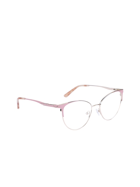 MARC LOUIS Women Transparent Solid Half Rim Cateye Frames GH7342 C03 52