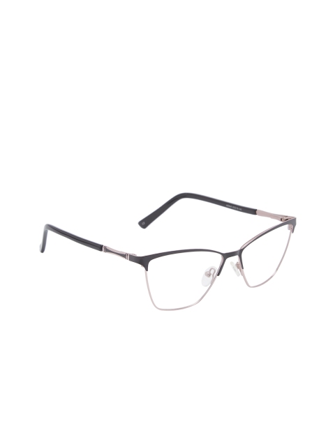 VAST Women Black Solid Half Rim Cateye Frames