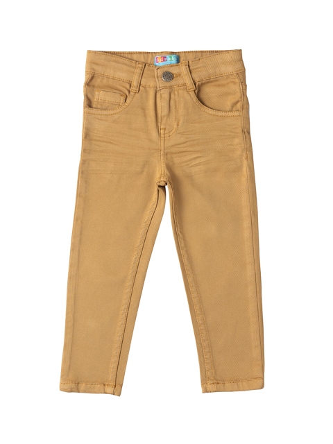 Kid Studio Boys Khaki Slim Fit Solid Chinos