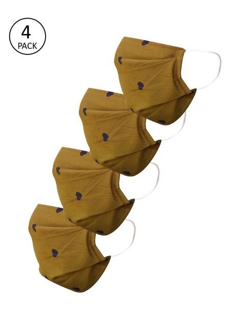nestroots Unisex Pack Of 4 2-Ply Reusable Cloth Mask, Olive