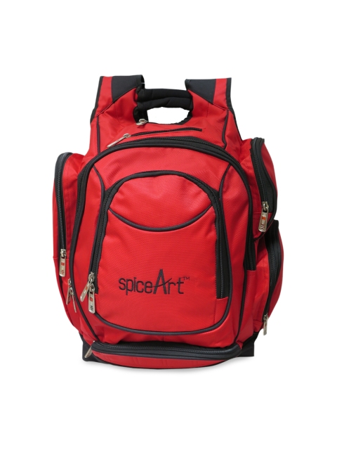 Spice Art Unisex Red Brand Logo Print Backpack