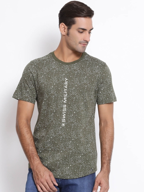 SWISS MILITARY Men Olive Green White Brand Logo Print Round Neck Pure Cotton T-shirt
SWISS MILITARY Men Olive Green White Brand Logo Print Round Neck Pure Cotton T-shirt
