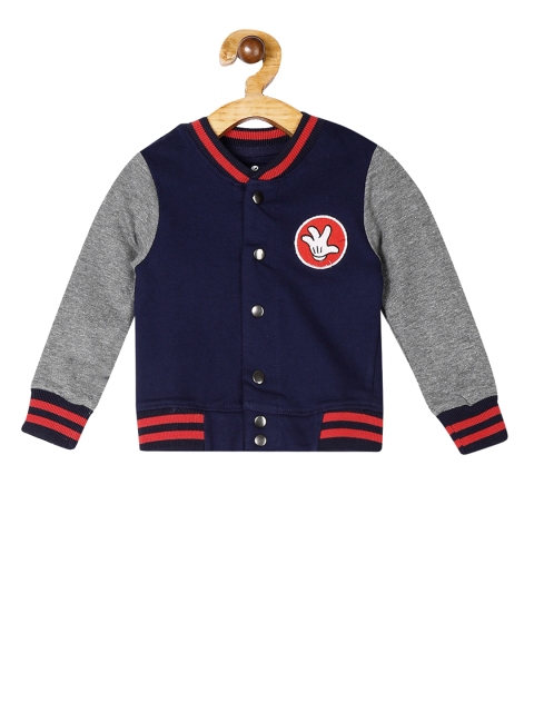 Colt Boys Navy Blue & Grey Colourblocked Bomber