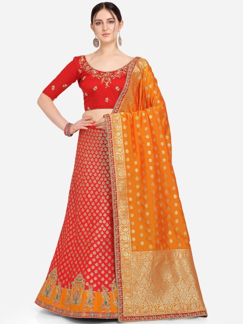 Stylee LIFESTYLE Red & Yellow Woven Design Semi-Stitched Lehenga & Blouse with Dupatta
Stylee LIFESTYLE Red & Yellow Woven Design Semi-Stitched Lehenga & Blouse with Dupatta