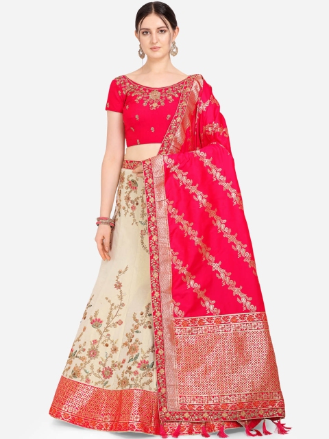Stylee LIFESTYLE Beige & Red Embellished Semi-Stitched Lehenga & Blouse with Dupatta
Stylee LIFESTYLE Beige & Red Embellished Semi-Stitched Lehenga & Blouse with Dupatta
