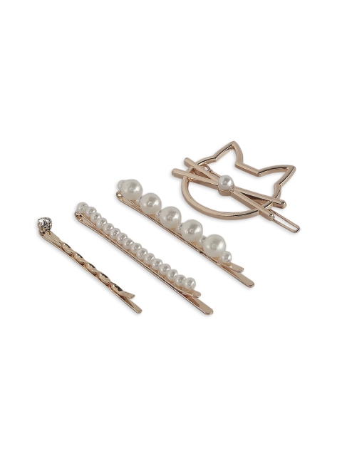20Dresses White & Gold 4 Pcs Embellished Hair Accessory Set
