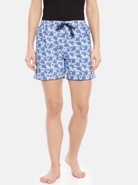 Macrowoman W-Series Women Blue Printed Lounge Shorts