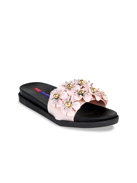 MSC Women Pink Self Design Slip-On