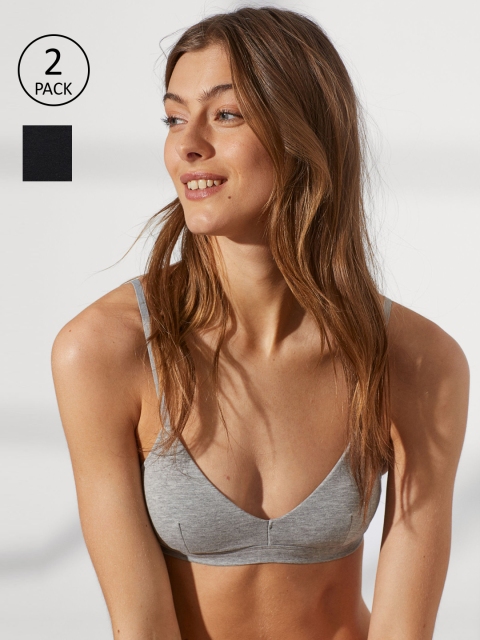 H&M 2-pack padded bras, Grey