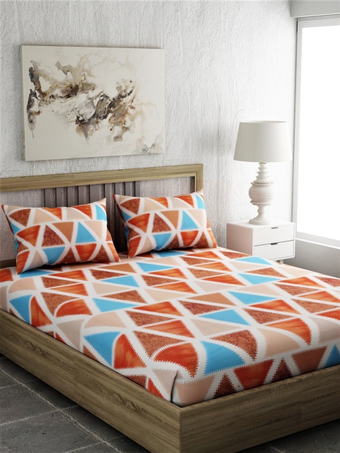 EverHOME Multicoloured Geometric 144 TC Cotton 1 Queen Bedsheet with 2 Pillow Covers, Multi
EverHOME Multicoloured Geometric 144 TC Cotton 1 Queen Bedsheet with 2 Pillow Covers, Multi