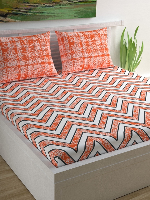 Divine Casa Orange & White Geometric 144 TC Cotton 1 Queen Bedsheet with 2 Pillow Covers
Divine Casa Orange & White Geometric 144 TC Cotton 1 Queen Bedsheet with 2 Pillow Covers
