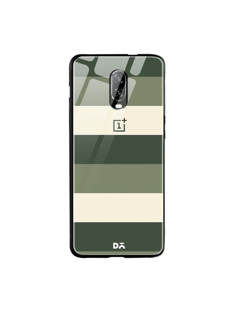 DailyObjects Olive Green & Beige Camo Lines OnePlus 6T Glass Case