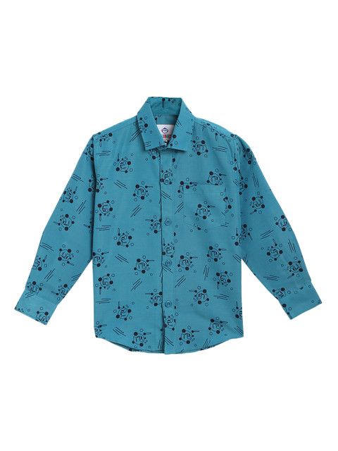 Kidling Boys Blue & Black Regular Fit Printed Casual Shirt 
Kidling Boys Blue & Black Regular Fit Printed Casual Shirt