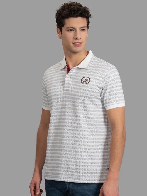 Beverly Hills Polo Club Men White & Grey Striped Jacquard Polo Collar T-shirt
Beverly Hills Polo Club Men White & Grey Striped Jacquard Polo Collar T-shirt