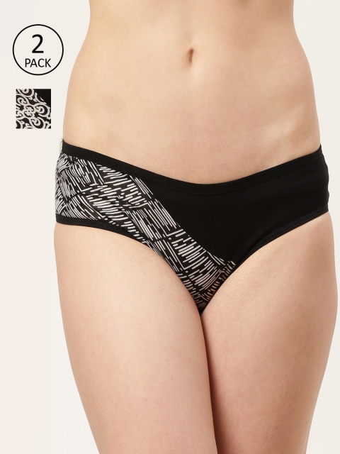 Leading Lady Women Pack Of 2 Assorted Hipster Briefs AKIRA-BLK-2