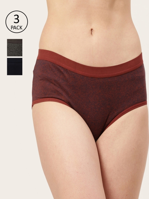 Leading Lady Women Pack of 3 Assorted Hipster Briefs RAVE-MR-RB-BLK-3