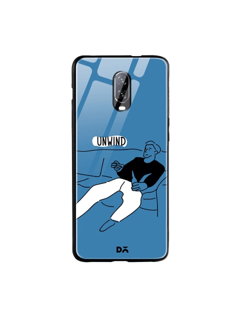 DailyObjects Blue & White Unwinder OnePlus 6T Glass Case