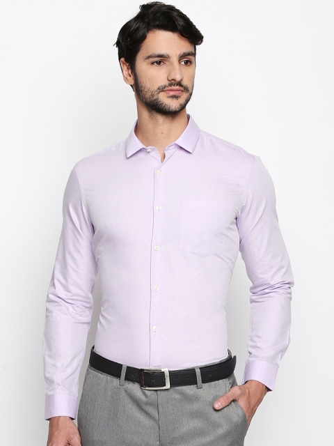 RICHARD PARKER by Pantaloons Men Lavender Slim Fit Solid Formal Shirt