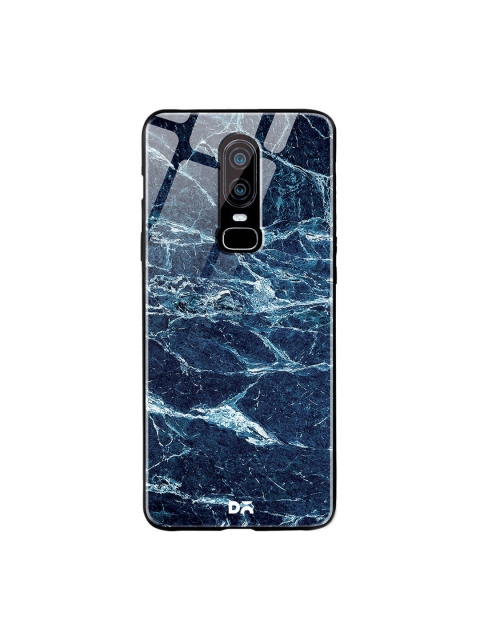 DailyObjects Navy Blue Sea Marble OnePlus 6 Glass Case
