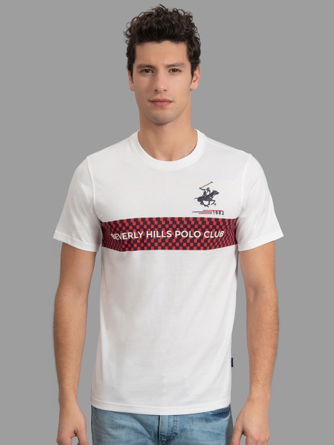Beverly Hills Polo Club Men White Printed Round Neck T-shirt