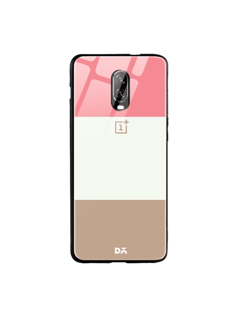 DailyObjects Pink & White Triplet OnePlus 6T Glass Mobile Case