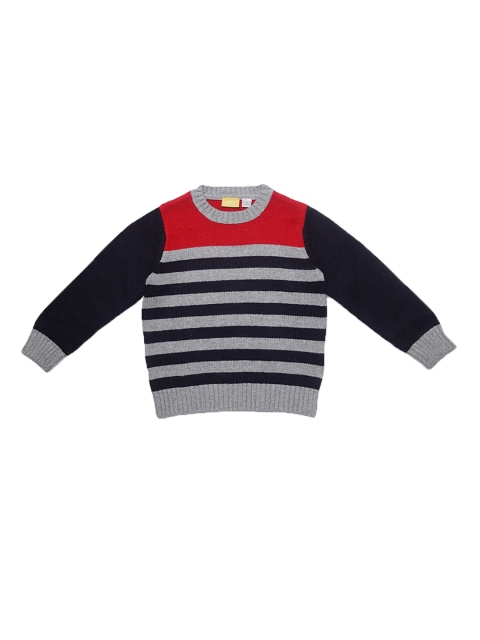 Chicco Boys Black & Grey Striped Pullover Sweater