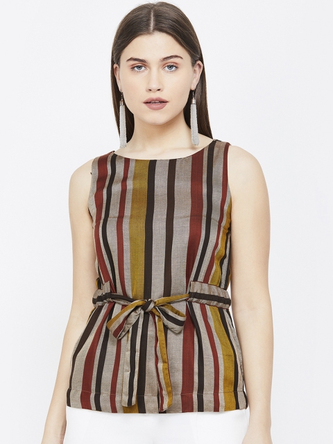 CODE by Lifestyle Women Brown Striped Top