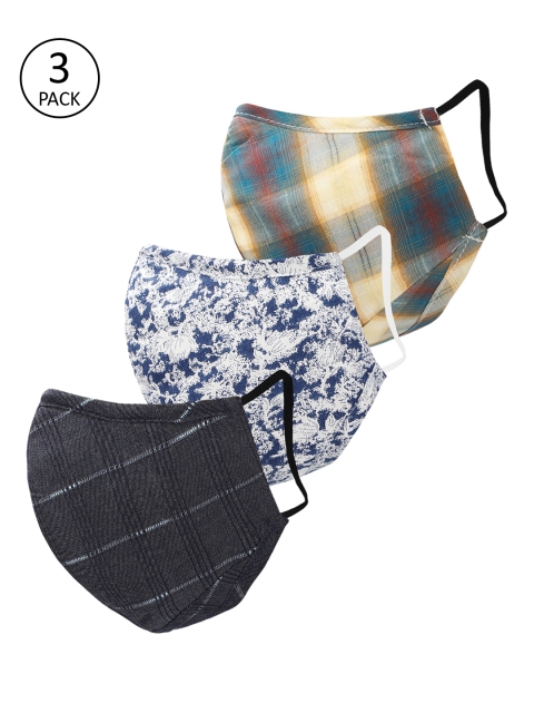 Peter England Men Assorted Pack of 3 Anti Viral 3-Ply Fabric Mask