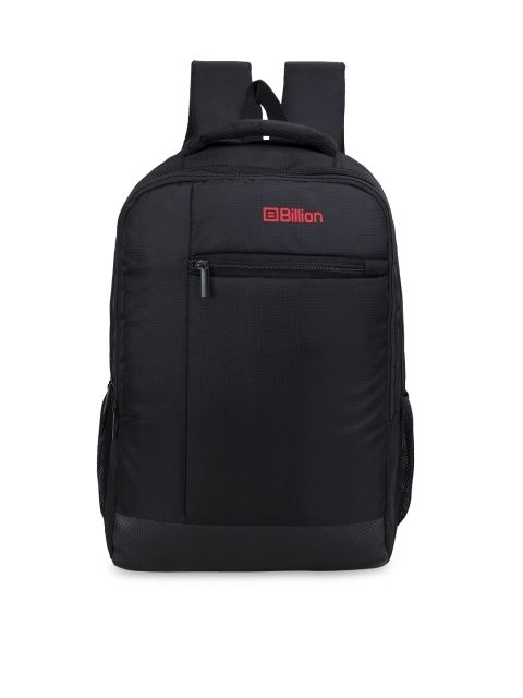Billion Unisex Black & Red Textured Backpack