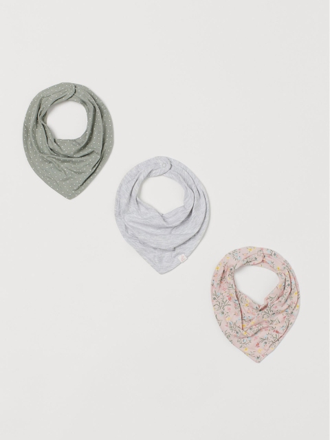 H&M Kids 3-Pack Cotton Triangle Scarves, Multi