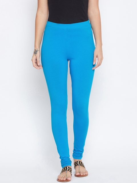 ALIZA Women Blue Solid Churidar-Length Leggings