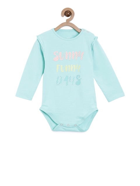 5.10.15 Girls Mint Green Printed Bodysuit