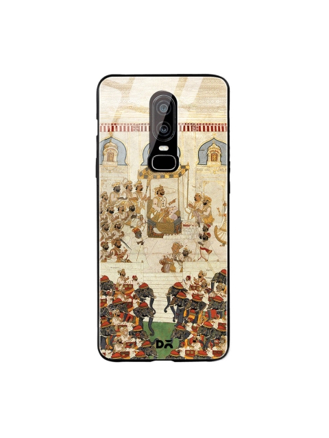 DailyObjects Grey & Beige Royal Decree OnePlus 6 Glass Case