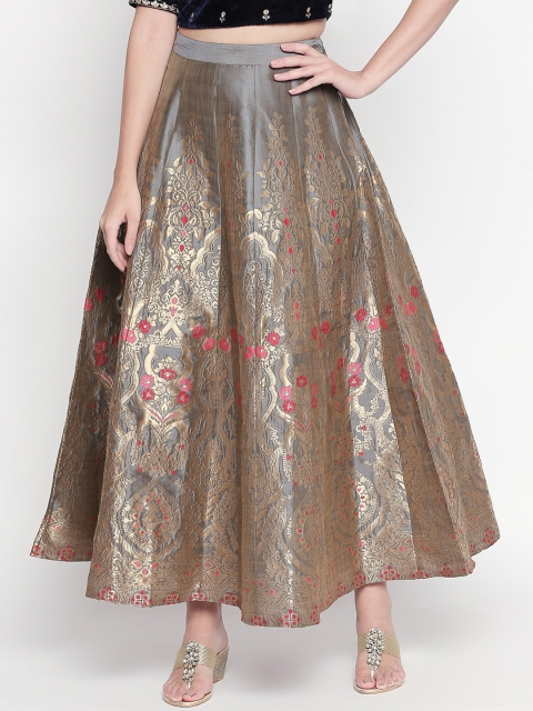 AKKRITI BY PANTALOONS Women Charcoal Grey & Gold-Toned Self-Design Flared Maxi Skirt
AKKRITI BY PANTALOONS Women Charcoal Grey & Gold-Toned Self-Design Flared Maxi Skirt