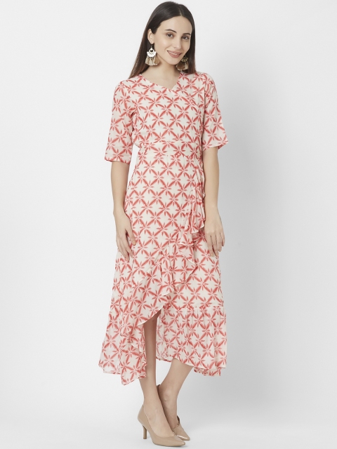 Vedic Women Pink Printed A-Line Kurta