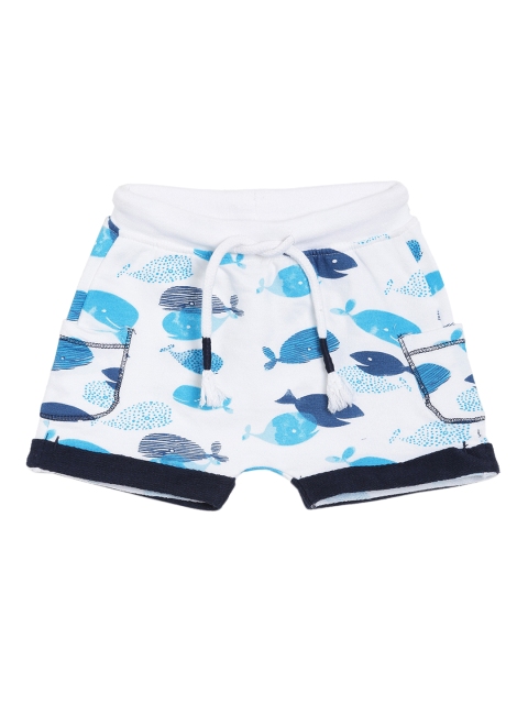 5.10.15 Girls White Printed Regular Fit Regular Shorts