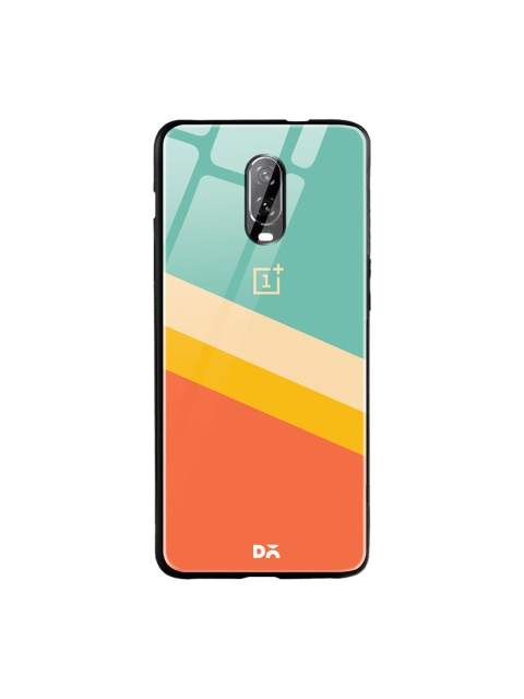DailyObjects Green & Orange Tropical Angles OnePlus 6T Glass Case