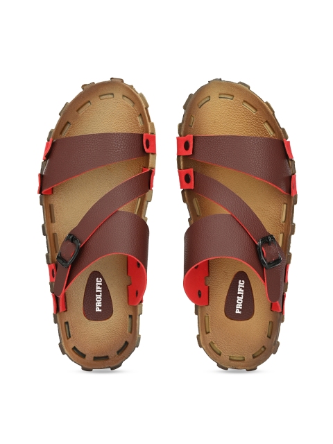 Prolific Men Brown Solid Sliders
