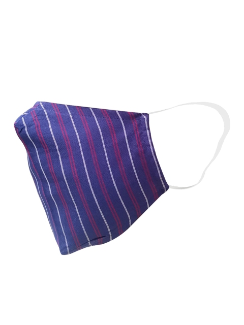 nestroots Unisex Blue Striped 2-Ply Reusable Cloth Mask