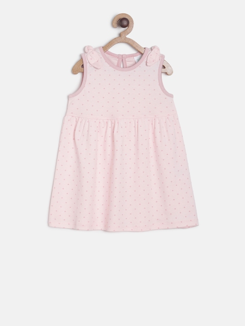 MINI KLUB Infant Girls Pink Printed Fit and Flare Dress