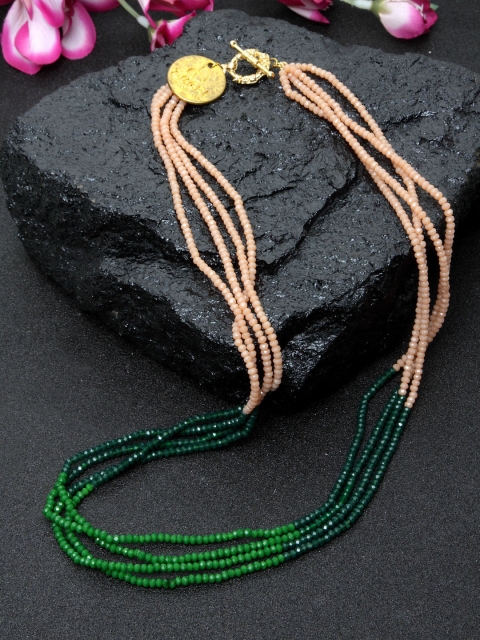 DUGRISTYLE Green Gold-Plated Copper Necklace