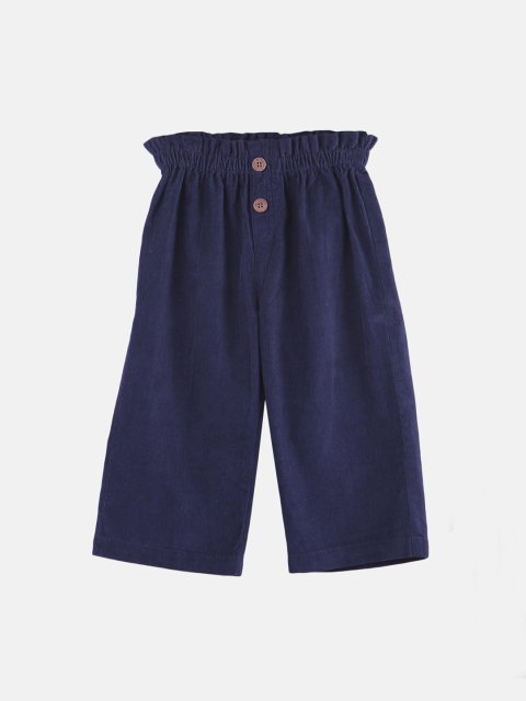 Beebay Girls Navy Blue Regular Fit Solid Culottes