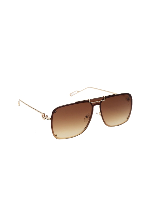 Get Glamr Unisex UV Protected Lens Aviator Sunglasses SG-UN-MT-352-18, Brown